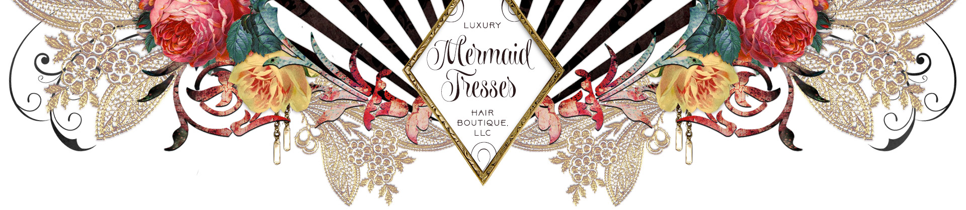 Mermaid-Tresses-Luxury-Hair-HEADER website header by Val Frimon and WeirdTales Designs Studio